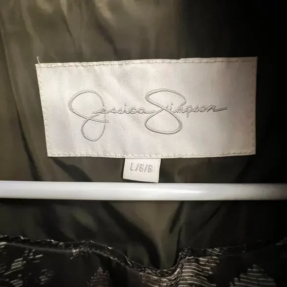 Jessica Simpson Down Puffer Coat Olive Green Size Large - Picture 5 of 16